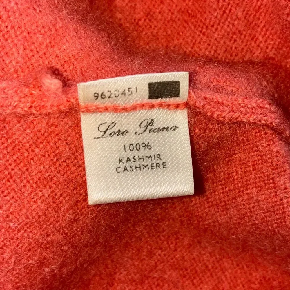 Loro Piana 100% Cashmere Coral Sweater V-Neck Size 40 XS/S